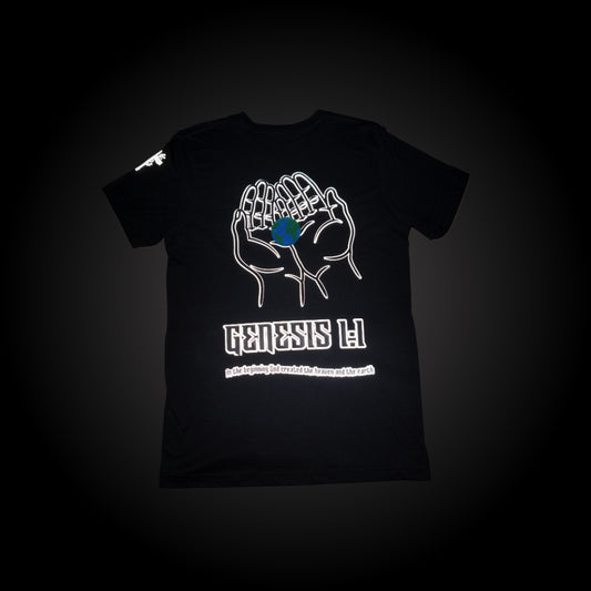 Genesis 1:1 Reflective Hand Puff Vinyl T-Shirt