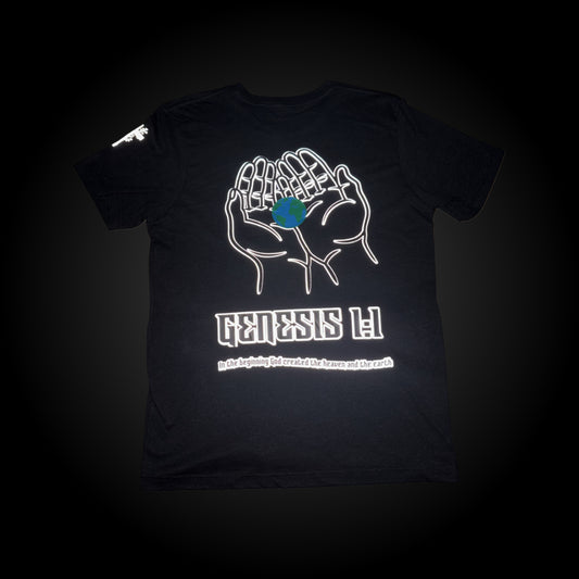 Genesis 1:1 Reflective Hand Puff Vinyl T-Shirt